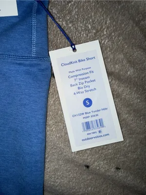 Outdoor Voices High Rise Bike Shorts Blue Hidden Pocket Size Small thumbnail 4