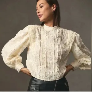 FARM RIO Star‎ 3D Embroidered Blouse in Off White - size S thumbnail 1
