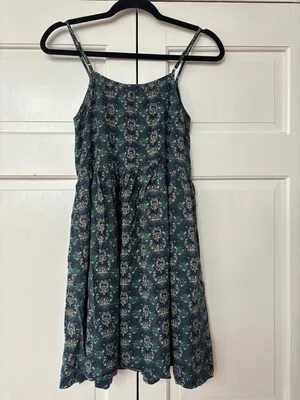 NATURAL LIFE Sara Embroidered Floral Mini Dress Dark Teal Medallion‎ Size XS thumbnail 11