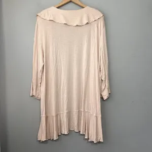 Romantic Cardigan Size XL Plus 1X ? Blush Pink Soft Knit Boho Feminine Ruffled thumbnail 5