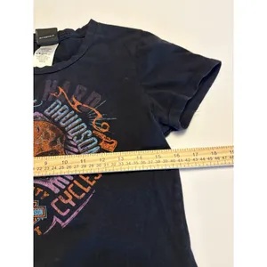 Harley Davidson Skull Graphic T Shirt Womens M Black Biker USA Y2K 2000s Style thumbnail 8