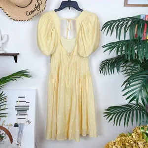 MOON RIVER Midi Tiered Dress - Yellow Size Small NWT thumbnail 4