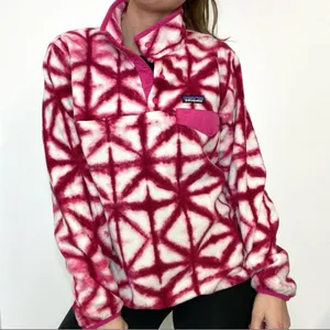 Patagonia Synchilla Fleece Jacket Pink Diamond Tie Dye Size Small thumbnail 2