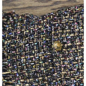 NWT City Studio Boucle Pocket Tweed Sheath Mini Dress Black / Gold Multi 0 thumbnail 9