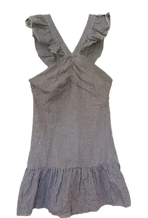 Romeo + Juliet Couture Gingham Ruffle Strap Dress Black White‎ Sleeveless Mini Summer Casual thumbnail 1