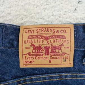 Vintage Y2K Levis 550 Relaxed Fit Tapered Leg High Rise Dark Wash Made in USA 6 thumbnail 9