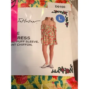 Betsey Johnson Babydoll Dress Sz L Floral Puff Sleeve Smocked Y2K‎ Mini New thumbnail 8