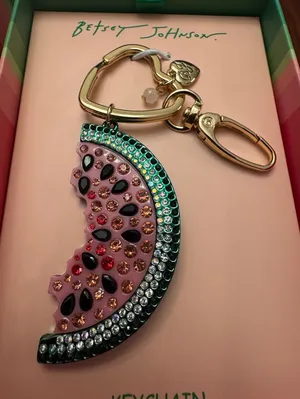 Betsey Johnson Watermelon Bag Charm / Keychain NIB thumbnail 1