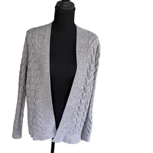 Cyrus Womens Gray Cable Knit Open Front Cardigan Sweater‎ Textured Medium Chic thumbnail 7