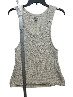 Aerie Gray Open Knit Sweater Tank Top Size XL Sleeveless Scoop Neck thumbnail 6