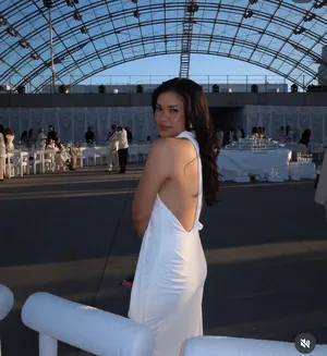 Zara Elegant White Backless Dress Halter scarf party holiday evening wedding thumbnail 5