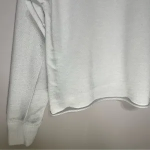 aerie crewneck cropped distressed white athletic sweater cotton blend thumbnail 4