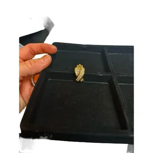 Vintage Christian Dior signed single earring multiple rhinestones X shaped earri thumbnail 6