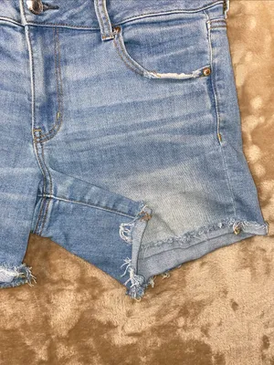 American Eagle Outfitters Faded Blue Denim Cutoff Shorts thumbnail 3
