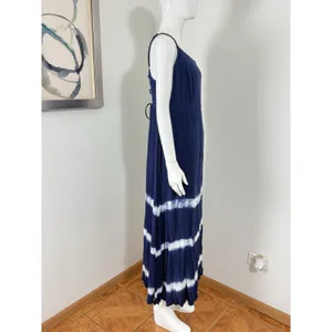 Torrid Navy Tie Dye Lace Up Back Maxi Dress Womens Plus Size 1 1X Boho Sundress thumbnail 3