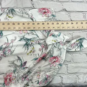 Buffalo David Bitton Top Womens White Floral Print Front Tie Blouse Small thumbnail 13