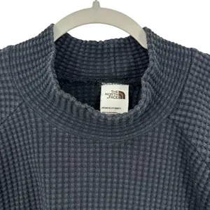 The North Face Womens Waffle Knit‎ Mock Neck Pullover Sweatshirt Charcoal Grey thumbnail 8