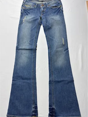 J & Company Flared Blue Jeans with Studded Pockets - Size 25 thumbnail 1
