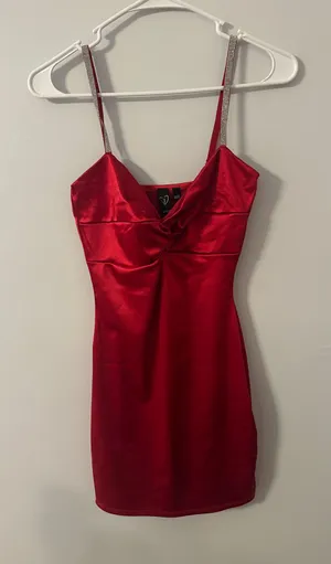 Windsor Red Satin Bodycon Mini Dress thumbnail 1