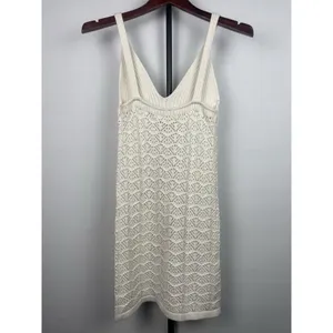 Jessica Simpson Cream White Knit Coastal Bohemian‎ Mini Dress Size S thumbnail 5