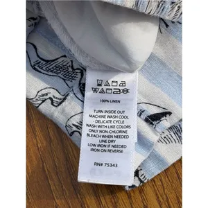 Martha Stewart Linen Beach Print Crop Pants Blue White Nautical Size Medium thumbnail 9