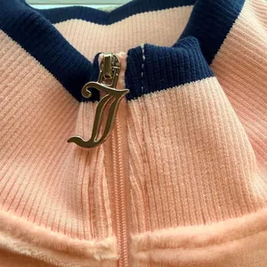 Medium Juicy Couture Velour Track Jacket Pink Navy Piping Juicy Anyone thumbnail 5