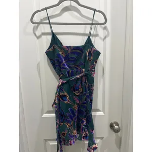 PatBO Nightflower Burnout Velvet Wrap Mini Dress Sz 0 thumbnail 8
