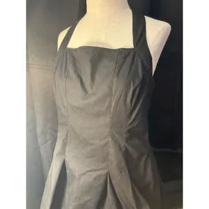 Black Halter Maxi Dress Square Neck Pleated‎ A-Line Gown with Pockets thumbnail 15