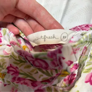 Printfresh Queen Lotus in Pink Cloud Pajama Shorts Size XS Bird Floral thumbnail 6