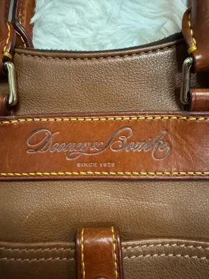 Dooney & Bourke Florentine Vacchetta Leather Crossbody Satchel in Caramel Brown thumbnail 3