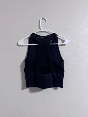 JoyLab Ribbed High-Neck Crop Tank V thumbnail 3