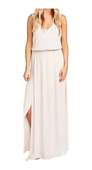 Show Me Your Mumu Kendall Maxi Dress in Dusty Blush Crisp - Size S thumbnail 1