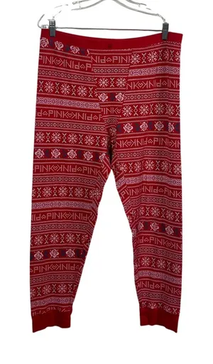 PINK Victoria’s Secret Red Snowflake Pajama Pants size XL thumbnail 1
