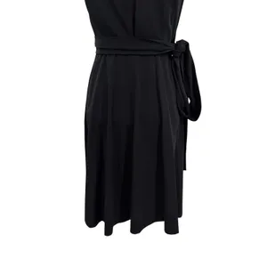 Diane Von Furstenberg Peyton Wrap Dress Puff Sleeve Knee Length Black 4 thumbnail 8
