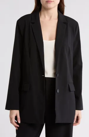NWT Ministry of Supply Velocity Boyfriend Blazer Black Stretch Size 10 thumbnail 1