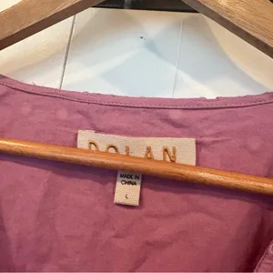 Anthropologie Dolan Lavender Patsy Eyelet Wrap Dress‎ Size Large thumbnail 8