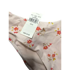 Aerie Two Piece Swimsuit Bikini Bandeau Top Cheeky Bottoms Ditsy Floral Pink S thumbnail 3