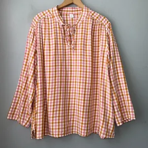 Old Navy Peasant Top Size XL Gingham Mandarin Popover Boho Cottagecore Prairie thumbnail 1