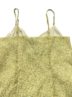 Divided Yellow Green Floral Mini Dress Sundress Tie Front Cutout X-Small Women's thumbnail 6