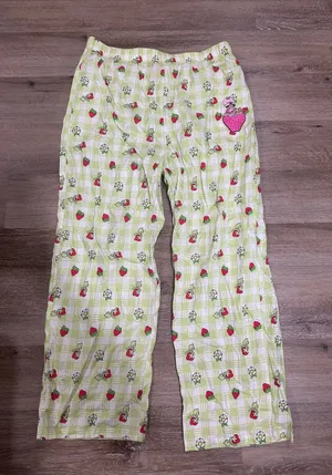 Womens Strawberry shortcake Plaid Green Pajama Pants thumbnail 1