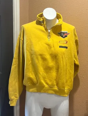 Gm yellow collared pullover sweatshirt Gold Size L thumbnail 1