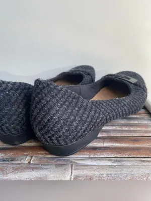 Clarks grey tweed ballet flats fall winter office work academia preppy 9 thumbnail 5