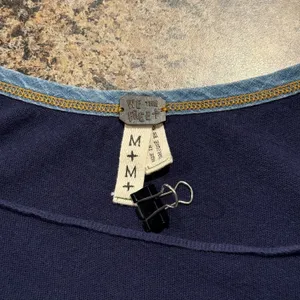 We The Free People Tunic Top Dallas Henley Boho Nautical Preppy Blue Size Medium thumbnail 3