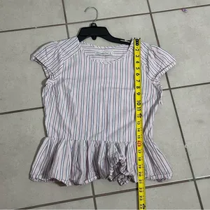 Abercrombie & Fitch Women Stripe Pink Peplum‎ Top Blouse size Small thumbnail 6