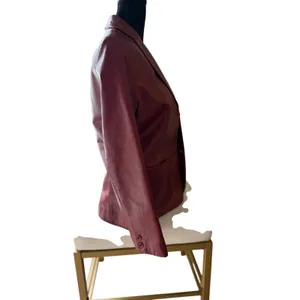 Vintage Y2K GAP Red Leather Blazer XS 100% Genuine Leather 2000 thumbnail 6