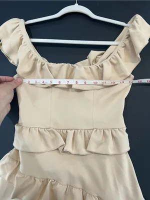 Show Me Your MuMu Beige One-Shoulder Ruffle Midi Dress thumbnail 8