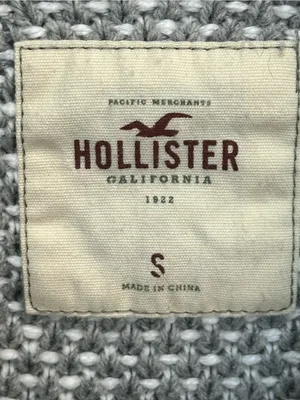 Hollister Women’s Small Gray Asymmetrical Zip Rabbit Hair Knit Cardigan Y2K thumbnail 9