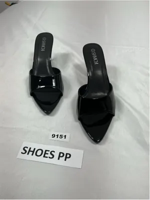 Womans Excellent Shmch Slip On Stiletto Mules Size 11 Black Open Pointed Toe thumbnail 3
