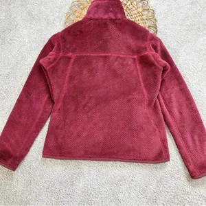 Patagonia Re-Tool Burgundy Fuzzy Fleece 3/4 Snap-T Pullover Jacket Size XS thumbnail 6