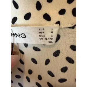 MNG Mango Jumpsuit Women Medium Cream Black Dot NWOT Wide Leg Pocket Preppy thumbnail 12